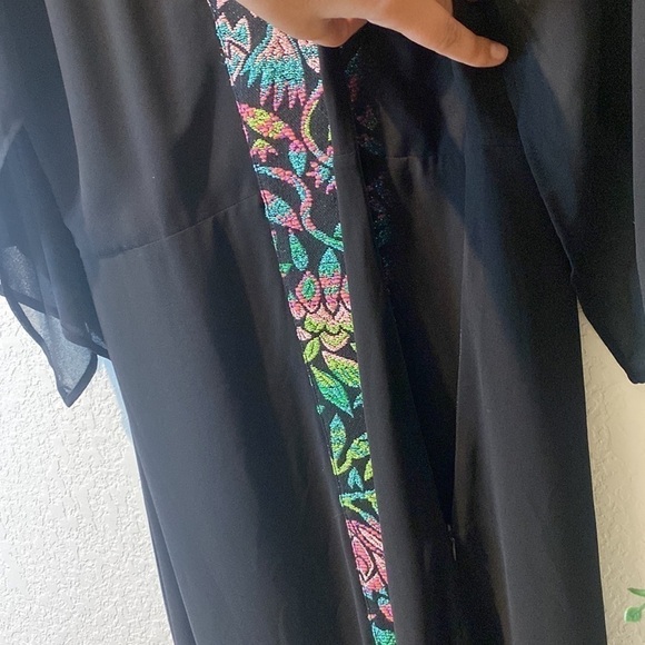 Elaine Turner Embroidered Tia Black Maxi Dress - Medium - Picture 16 of 16